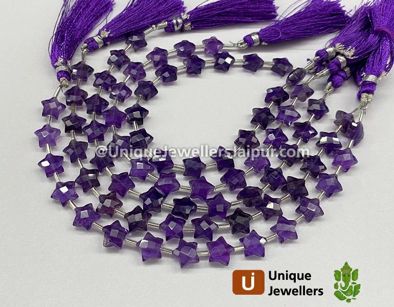 Amethyst Faceted Star Beads